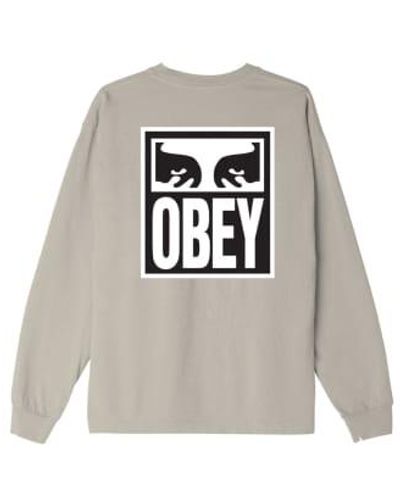 Obey T -shirt -augen -symbol 2 schwergewichts uomo silber - Grau