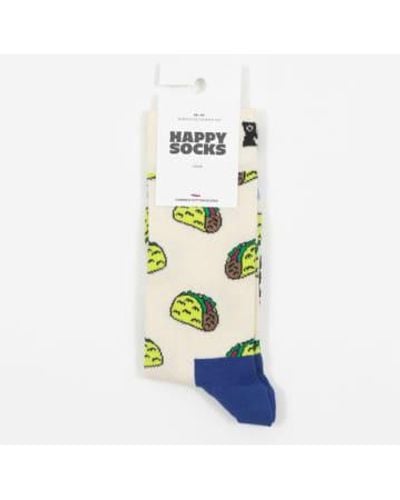 Happy Socks Chaussettes tacos en blanc