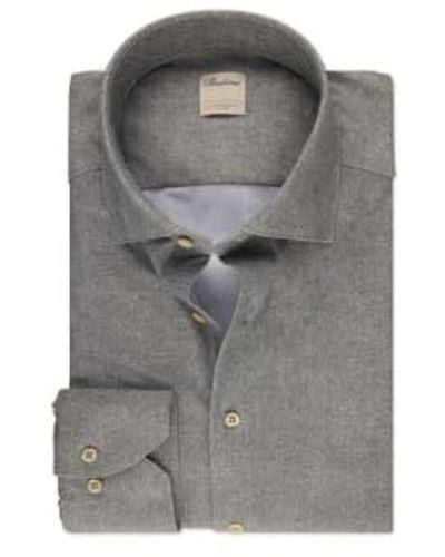 Stenströms Slimline Casual Jersey Stretch Shirt - Grey