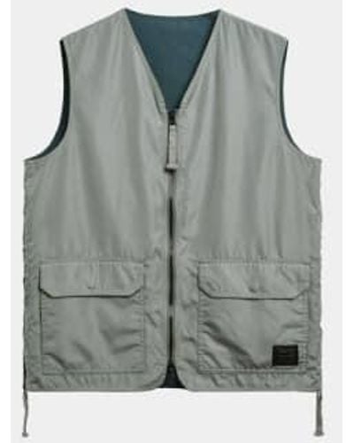 Taion Military Reversible V-neck Vest Dark Sage Eu-s/asia-m - Gray