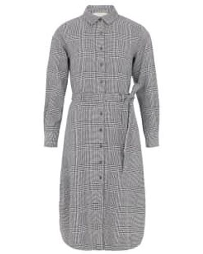 People Tree And Eco White Asta Checked Shirt Dress - Gray
