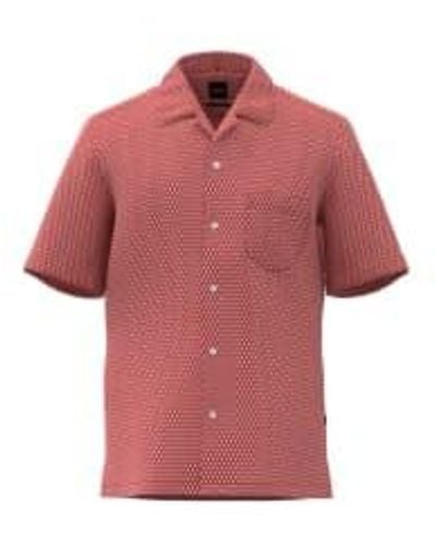 BOSS Camisa manga corta rayer geo - Rojo