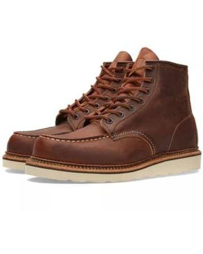 Red Wing 1907 heritage work 6 "moc toe boot copper rough & difícil - Marrón