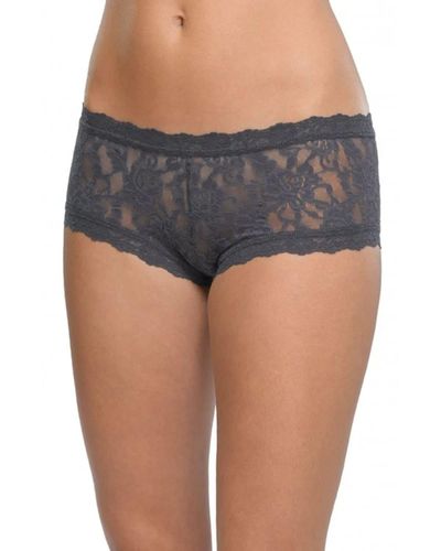 Hanky Panky Firma encaje boyshort en granito - Gris