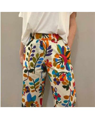 HOD Large Flowery Trousers - Blue