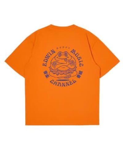 Edwin Music Channel Short Sleeved T Shirt Tiger - Arancione