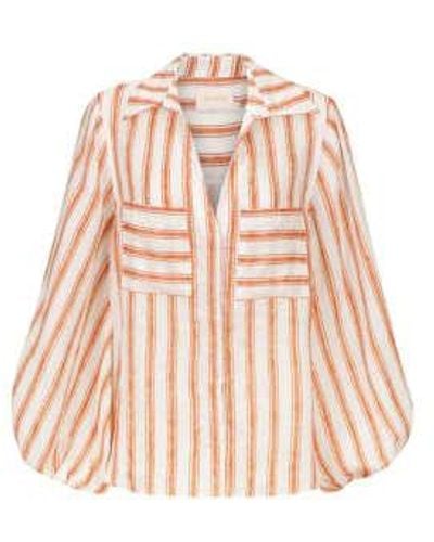 Sancia Stripe color naranja la camisa ellie - Rosa
