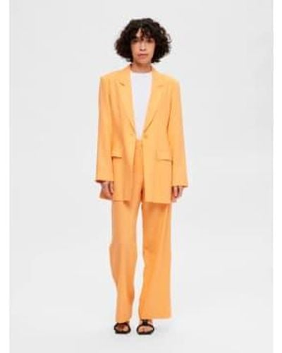 SELECTED Slftania Slim Blazer In Tangerine - Arancione