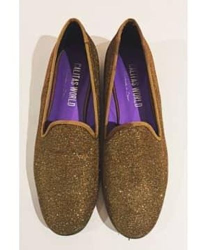 Calita Shoes Zapatos oro brillo - Azul