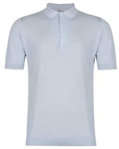 John Smedley Roth Pique Polo Shirt - Blu