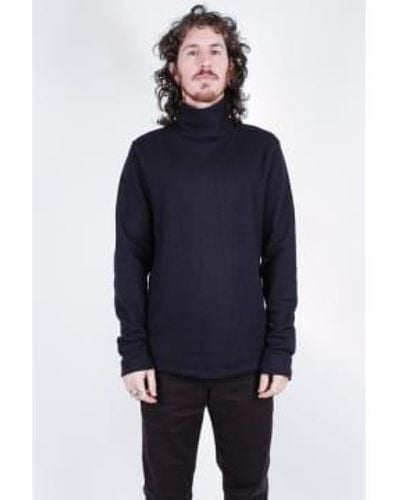 Hannes Roether Boiled Roll Neck Knit Navy Extra Large - Blue