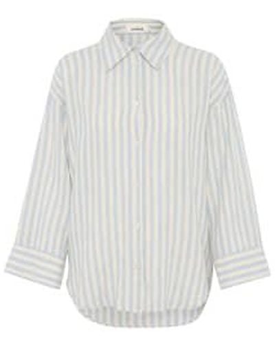 Soaked In Luxury Striped Belira 3/4 Shirt - White