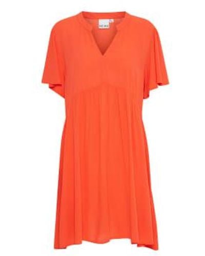 Ichi Marrakech Short Dress-grenadine-20118574 - Orange