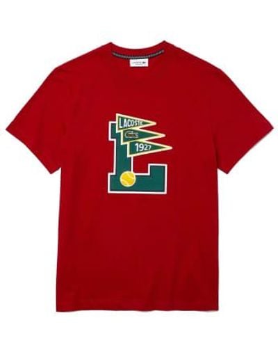 Lacoste Pennants L Badge Cotton Tee 1 - Rosso