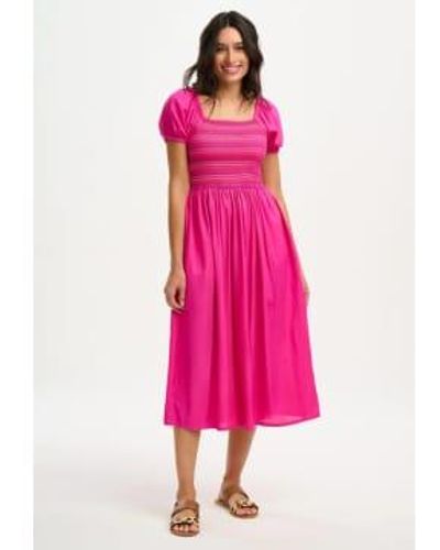 Sugarhill Octavia Shirred Midi Dress - Pink