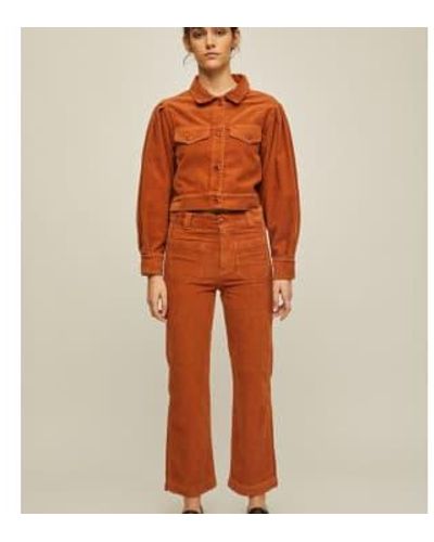 Rita Row Elda Corduroy Pants And Purple Cotton - Orange