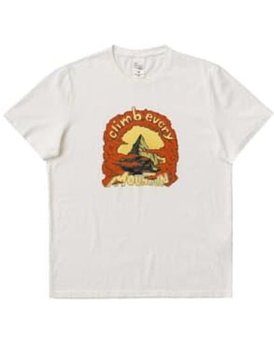 Nudie Jeans Roy Every Mountain Tee Chalk / M - White