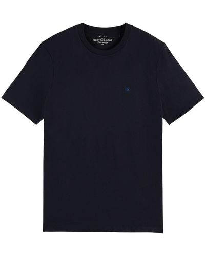 Scotch & Soda Camiseta la tripulación algodón orgánico azul marino