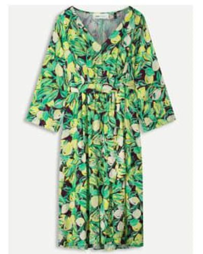 Pom | Lemon Tree Crinkle Dress Multi 36 - Green