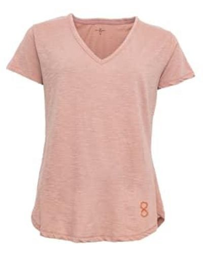 Costa Mani T Shirt With Logo In Dusty - Rosa