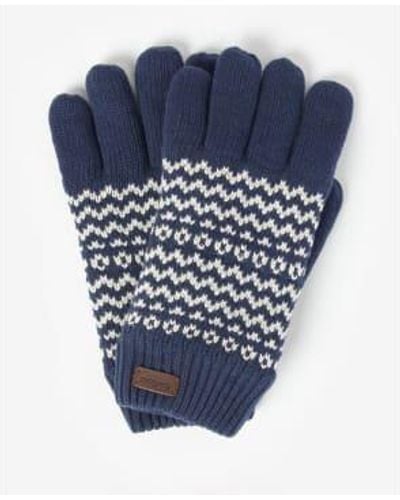 Barbour Navy/ecru Fontwell Gloves O/s - Blue