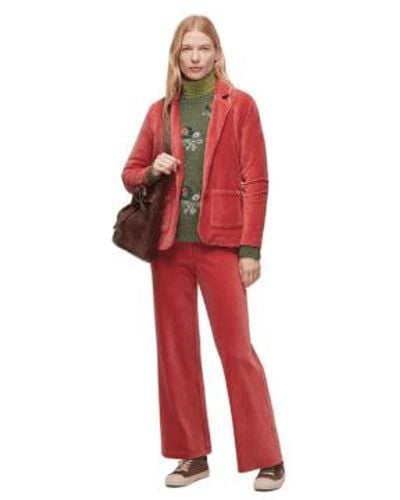 Nice Things Elastic Corduroy Pants With Zipper Maxi - Red