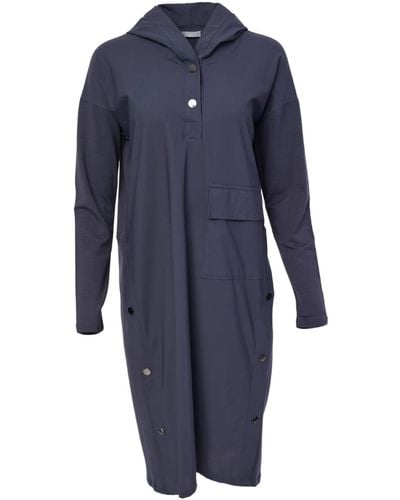 Naya Shift Dress With Hood Anthracite - Blue