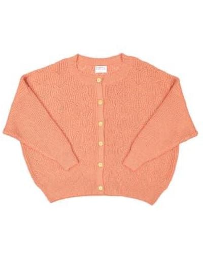 Sisters Department Long -sleeved Cardigan And Golden Lúrex Rosa Os - Orange