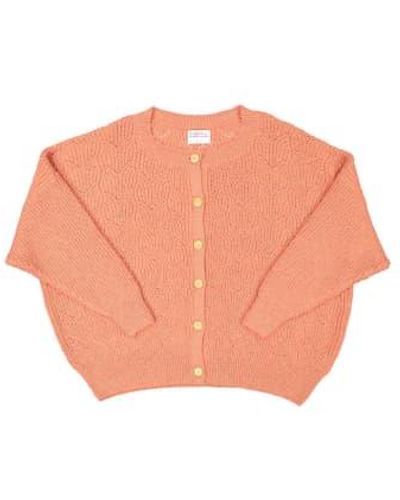 Sisters Department Long -sleeved Cardigan And Golden Lúrex Rosa Os - Orange