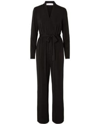 SELECTED Robin Long Sleeve Jumpsuit - Nero