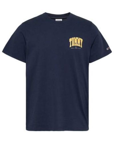 Tommy Hilfiger Tommy College Graphic T Shirt Twilight Navy - Blu