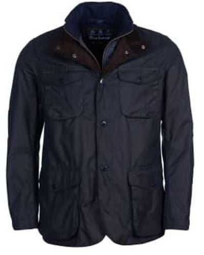 Barbour Ogston Waxed Cotton Jacket Navy - Blu