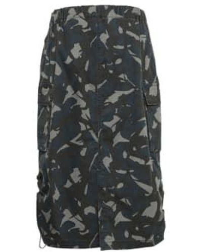 Pulz Pzlian Cargo Skirt And Black Camouflage - Grigio
