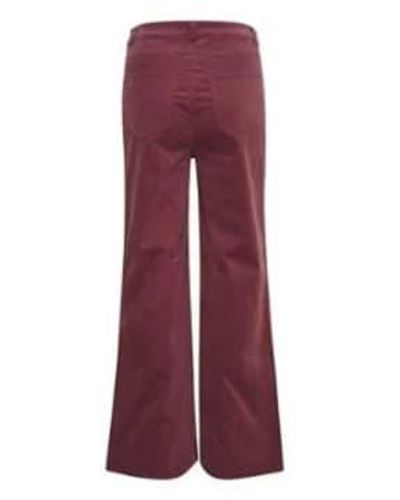 Soaked In Luxury Jill pantalones longitud completa en borgoña - Rojo