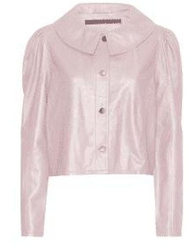 Mdk Chaqueta camisa cuero curación rosa pálido