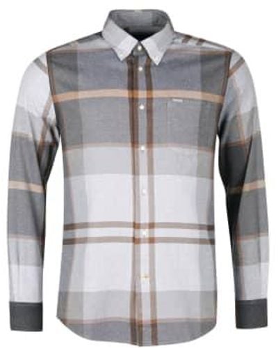 Barbour Dunoon Tailored Shirt Stone L - Gray