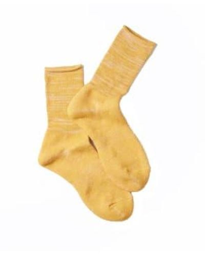 RoToTo Washi Pile Crew Socks - Yellow