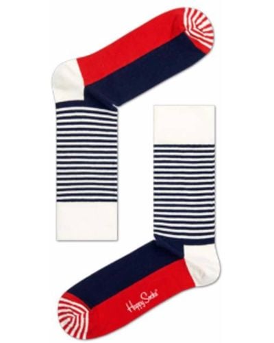 Happy Socks Half Stripe Socks - Blue