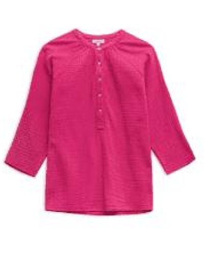 Yerse Zoey 34 Sleeve Top In - Rosa