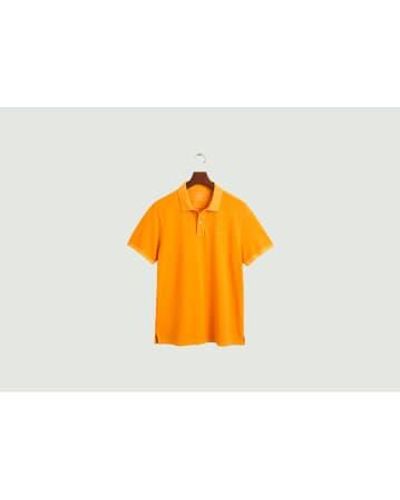 GANT Sunfaded Cotton Pique Polo Shirt S - Orange