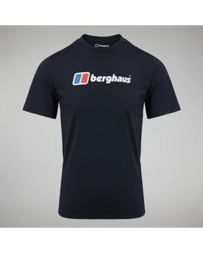 Berghaus Camiseta orgánica con logo clásico gran hombre - Gris