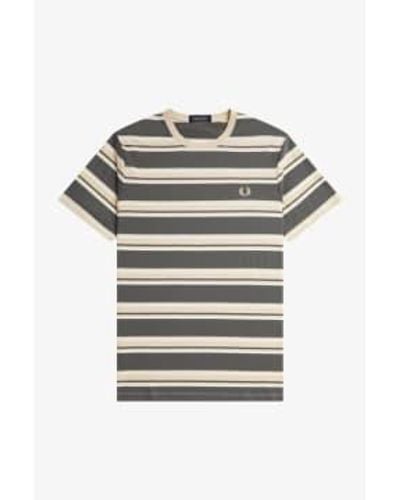 Fred Perry Stripe T-shirt Field / Oatmeal - Grey