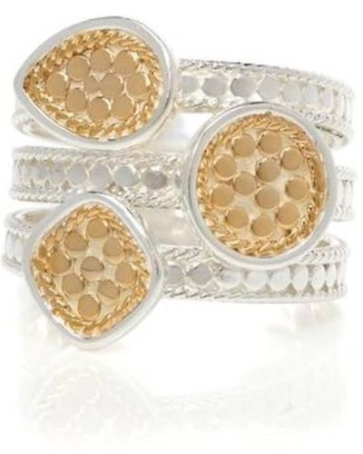 Anna Beck Faux Stacking Ring Gold Silver - White