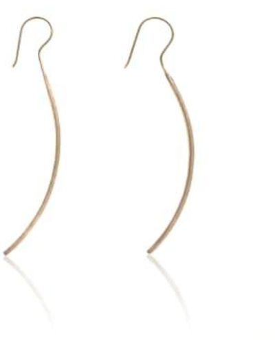 CollardManson Gold Long Plated Silver Curved Earrings One Size - Metallic