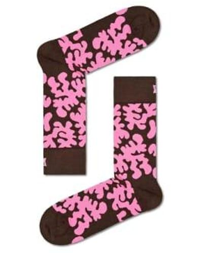 Happy Socks Calcetines blob en marrón p000092 - Rojo