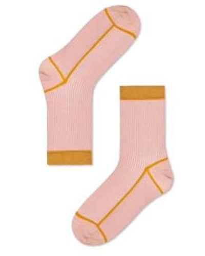 Happy Socks Hellrosa liv -crew -socken - Pink