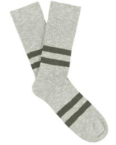 Escuyer Melange Stripes Socks /khaki - Grey
