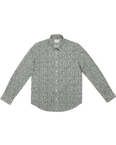 Ben Sherman Mono Floral Print Shirt - Gray