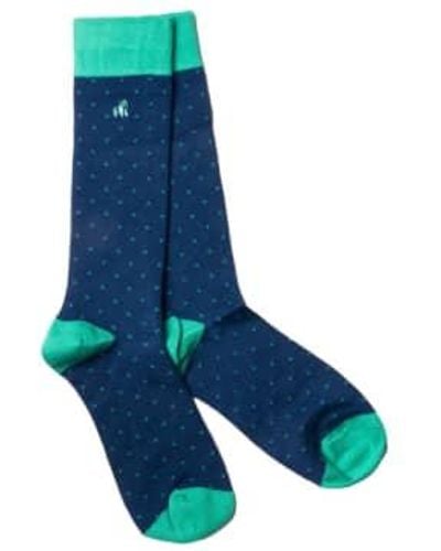 Swole Panda Sp333 Spotted Socks - Blue