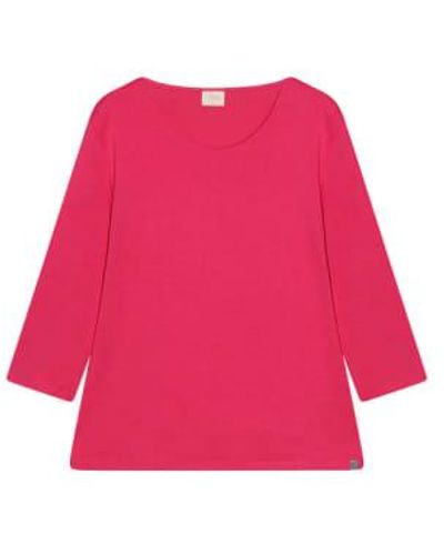 Cashmere Fashion The Shirt Project Organic Baumwolle-modal-mix Shirt Rundhals 3/4 Arm - Red